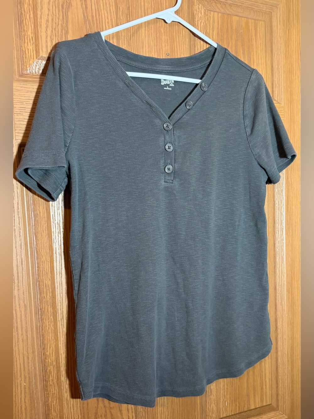 Duluth Trading Co Dark Gray Short-Sleeve Henley Polo